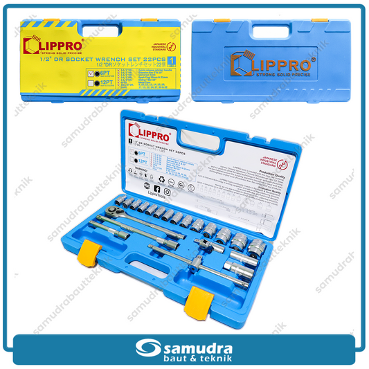 LIPPRO 3321MB Kunci Sok Set 22 pcs 6PT 8-32 mm Box Plastik
