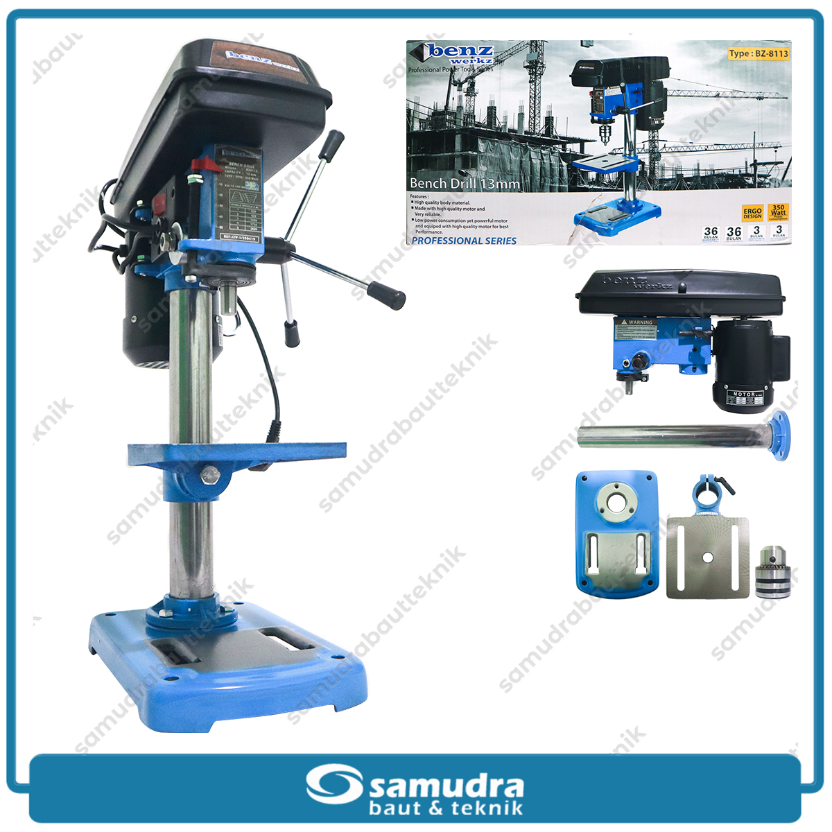 BENZ BZ-8113 Mesin Bor Duduk Listrik 13 mm / Bench Drill
