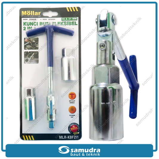 MOLLAR KBF2I1 Kunci Sok T Busi 2 in 1 (16 & 21 mm)