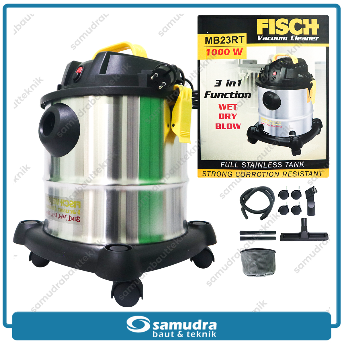 FISCH MB23RT Mesin Vacuum Cleaner Listrik 23 Liter Tabung Stainless