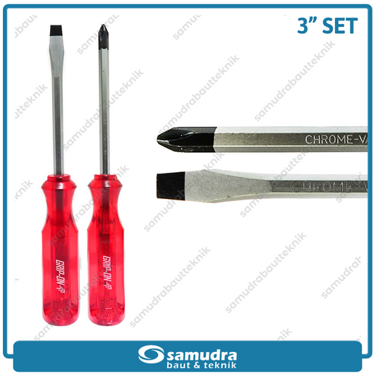 PAKET GRIP ON Obeng Tembus 3" Plus Minus
