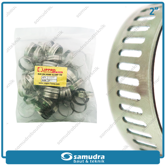 LIPPRO Klem Selang 2" Inch Ss Hose Clamp Taiwan - Isi 50 Pcs