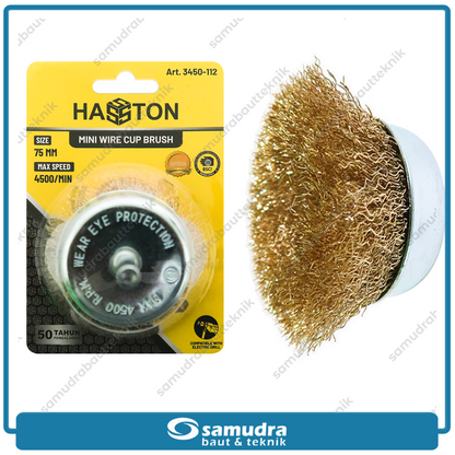 HASSTON 3450-112 Sikat Baja Gerinda Model Mangkok 75 mm