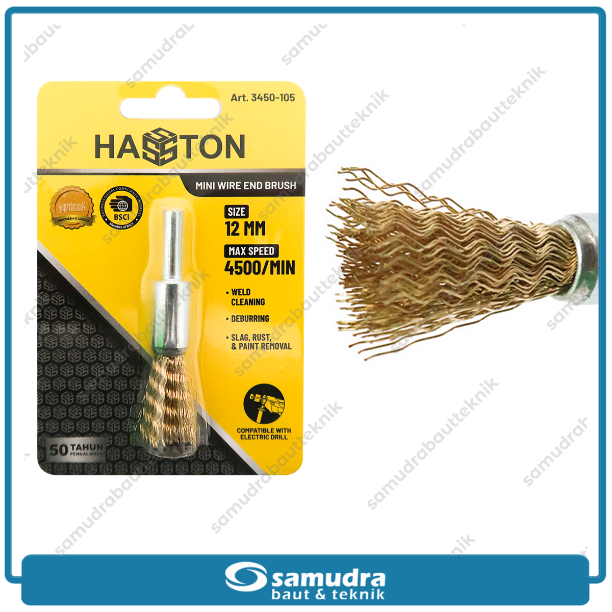 HASSTON 3450-105 Sikat Baja Gerinda 12 mm