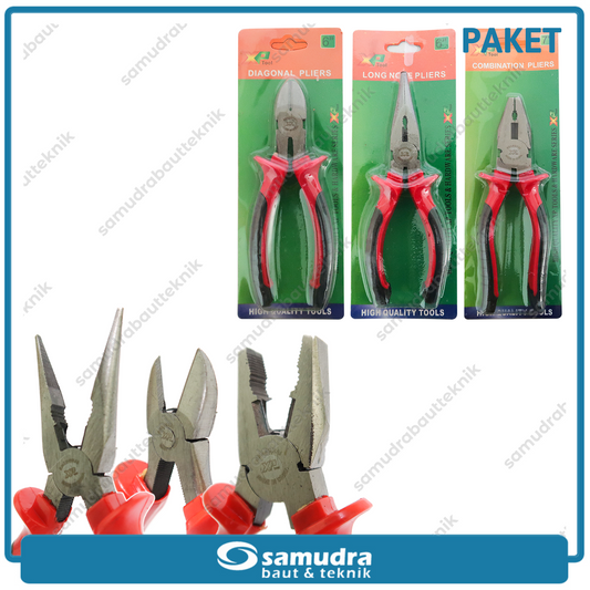 [PAKET] 3 Set Tang XP TOOL Tang Lancip - Tang Potong - Tang Kombinasi