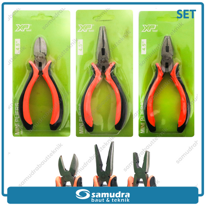 [PAKET] 3 Set XP TOOL Tang Mini 4.5 Inch Potong Lancip Kombinasi Jepit