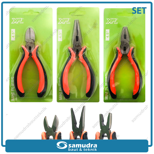 [PAKET] 3 Set XP TOOL Tang Mini 4.5 Inch Potong Lancip Kombinasi Jepit