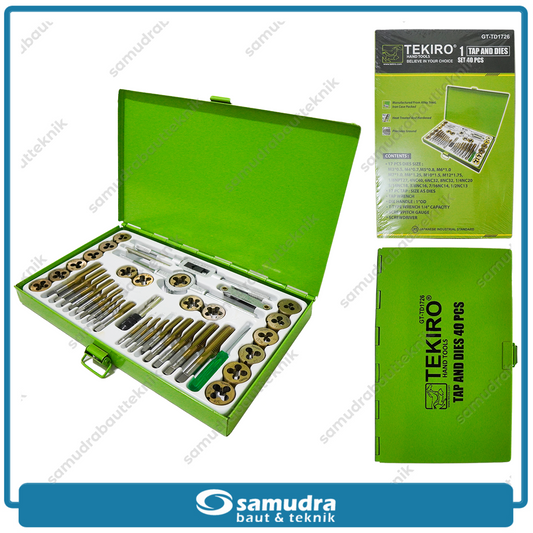 TEKIRO GT-TD1726 Tap and Dies Set 40 Pcs