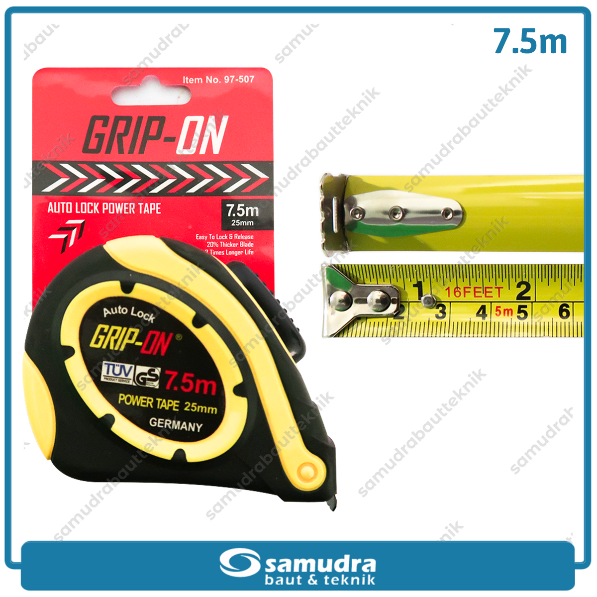 GRIPON 97-507 Meteran Auto Lock 7.5 meter x 25 mm