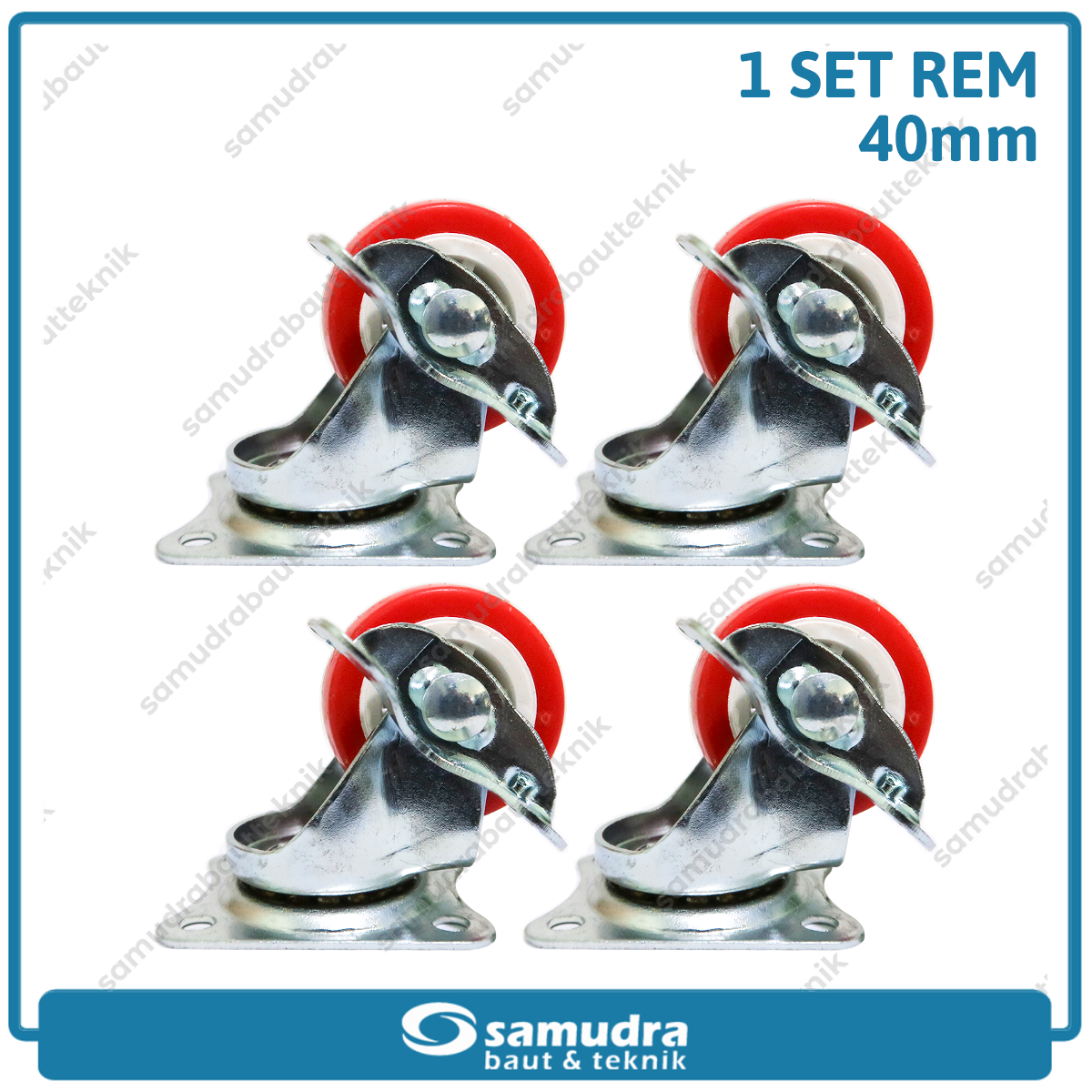 XANDER 4 pcs Roda Troli Rem 40 mm PVC Caster Lemari Etalase Trolley