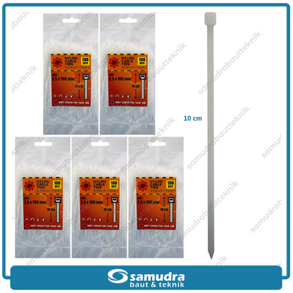 Paket 5 Set JP Kabel Ties 2.5 x 100 mm Putih