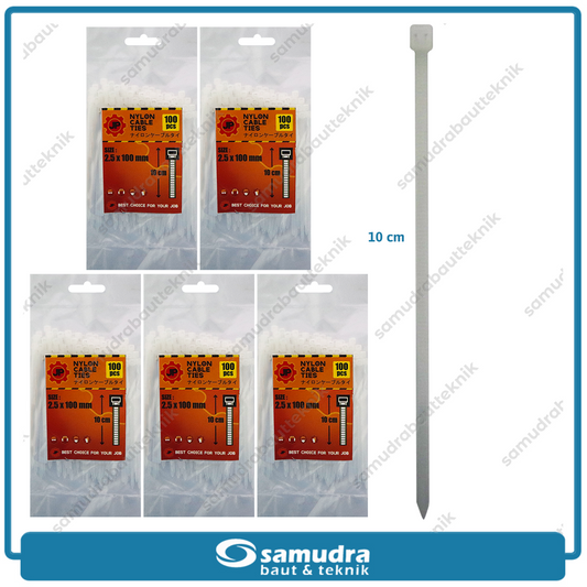 Paket 5 Set JP Kabel Ties 2.5 x 100 mm Putih