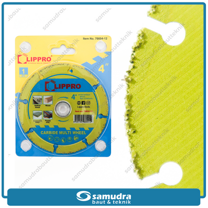 LIPPRO 76604-12 Mata Gerinda Potong Kayu PVC 4" / Carbide Multi Wheel