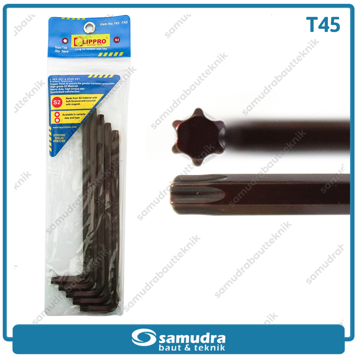 LIPPRO 163-T45 Kunci L Panjang Extra Long Bintang T45