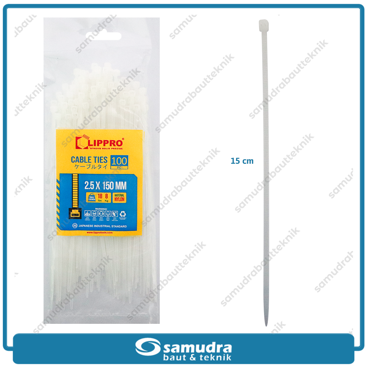 LIPPRO Kabel Ties 2.5x150 mm Putih