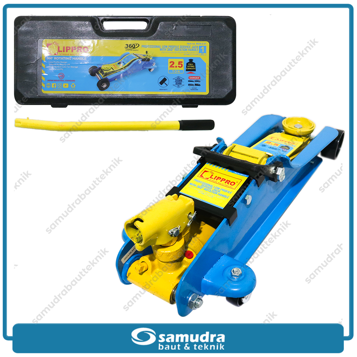 LIPPRO 8624-2.5T Dongkrak Buaya 2.5 Ton Ceper Rotary 360