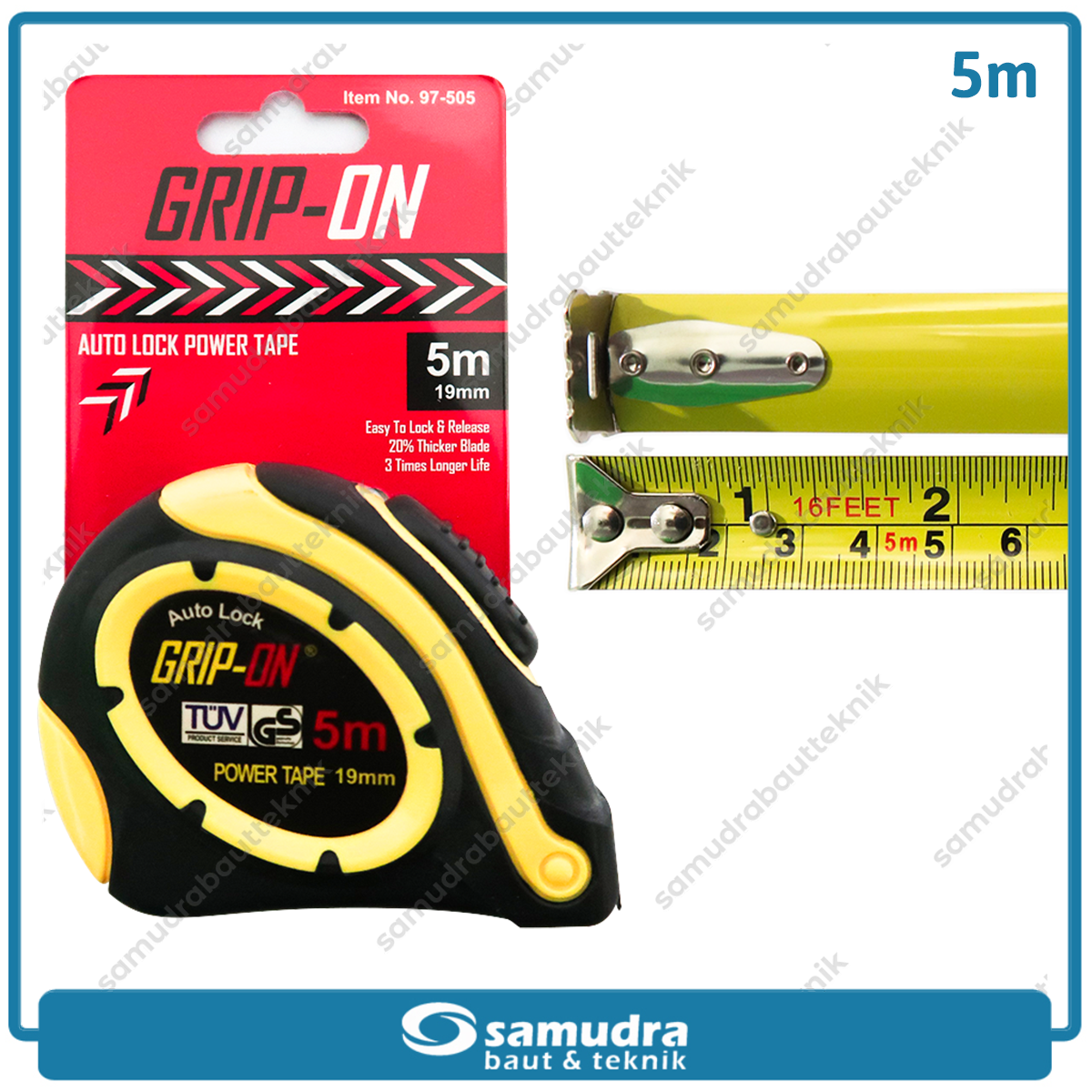 GRIPON 97-505 Meteran Auto Lock 5 meter x 19 mm