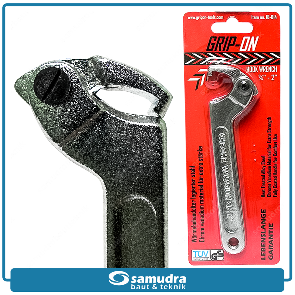 GRIPON 18-814 Kunci Komstir 3/4" - 2" Adjustable Chrome / Hook Wrench