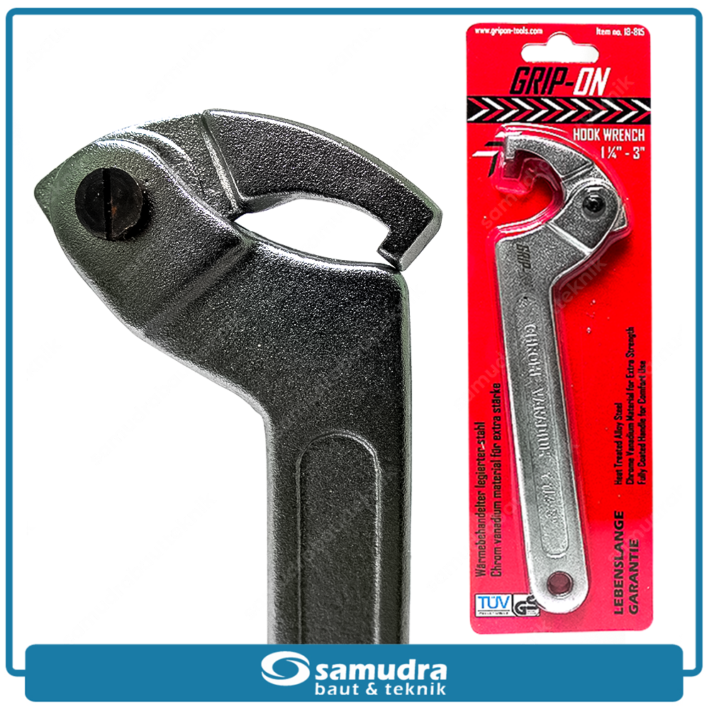 GRIPON 18-815 Kunci Komstir 1-1/4" - 3" Adjustable Chrome / Hook Wrench