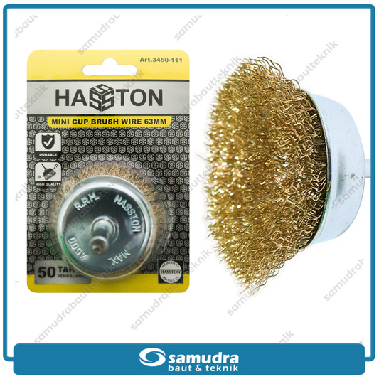 HASSTON 3450-111 Sikat Baja Gerinda Model Mangkok 63 mm