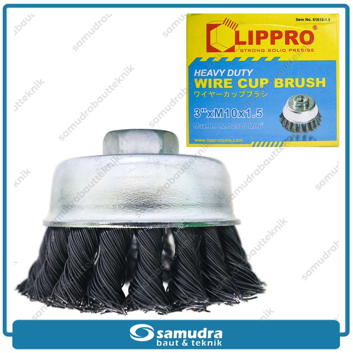 LIPPRO 61610-1.5 Sikat Mangkok Kepang 3"