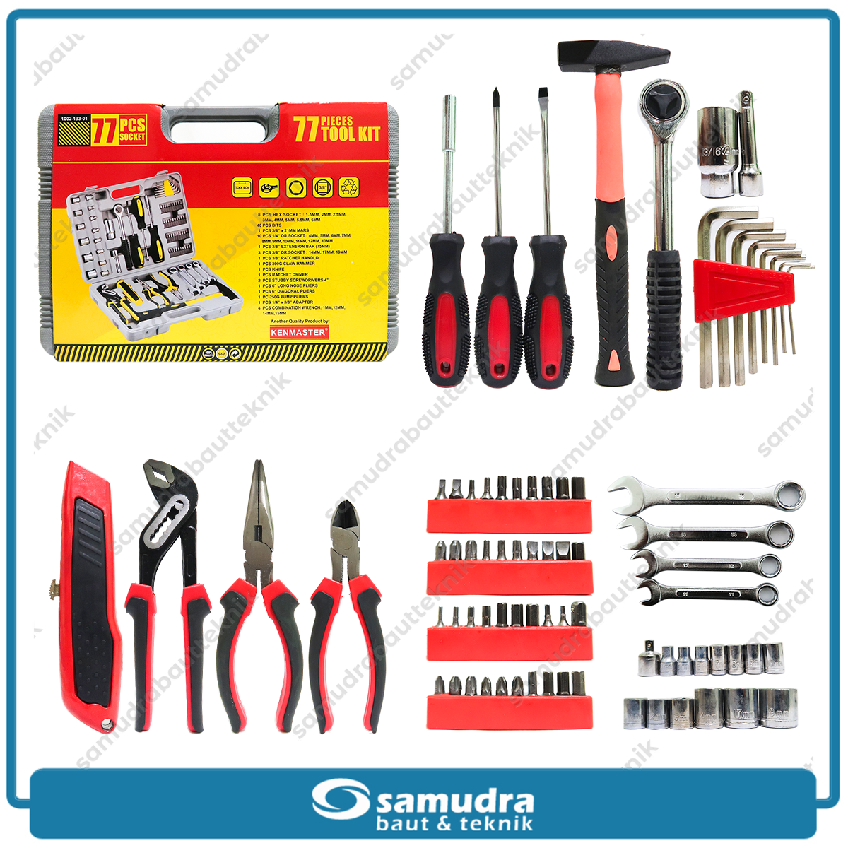 KENMASTER KCSO-102 Kunci Sok Set 77 pcs Box Plastik