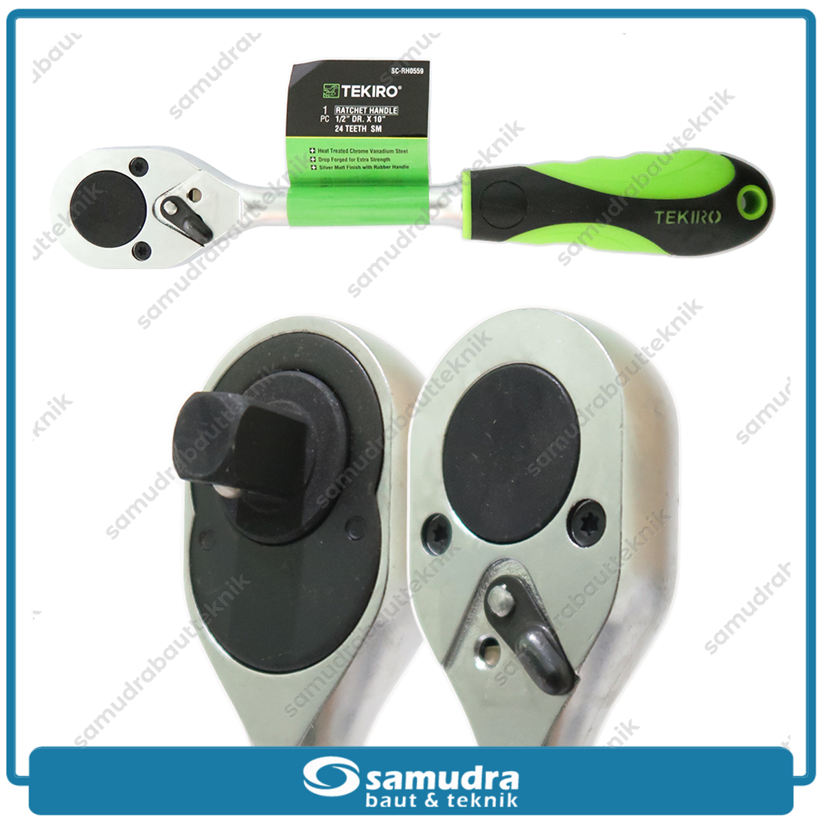 TEKIRO SC-RH0559 Ratchet Handle Kuning Hijau 1/2"x10"