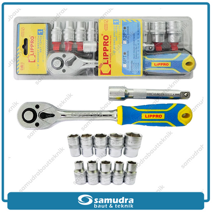 LIPPRO 3336MB Kunci Sock Set 12 pcs 6PT 10-24 mm