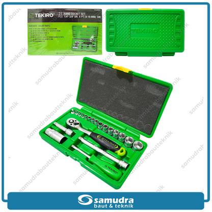 TEKIRO SC-SE0610 Kunci Sok Set 21 pcs 6PT Box Plastik
