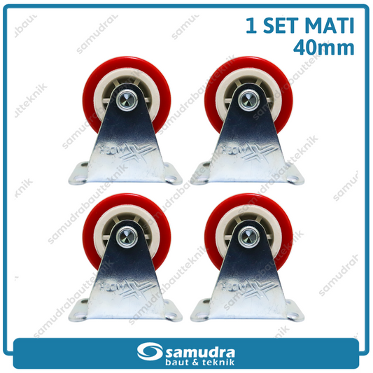 XANDER 4 pcs Roda Troli Mati 40 mm PVC Caster Lemari Etalase Trolley