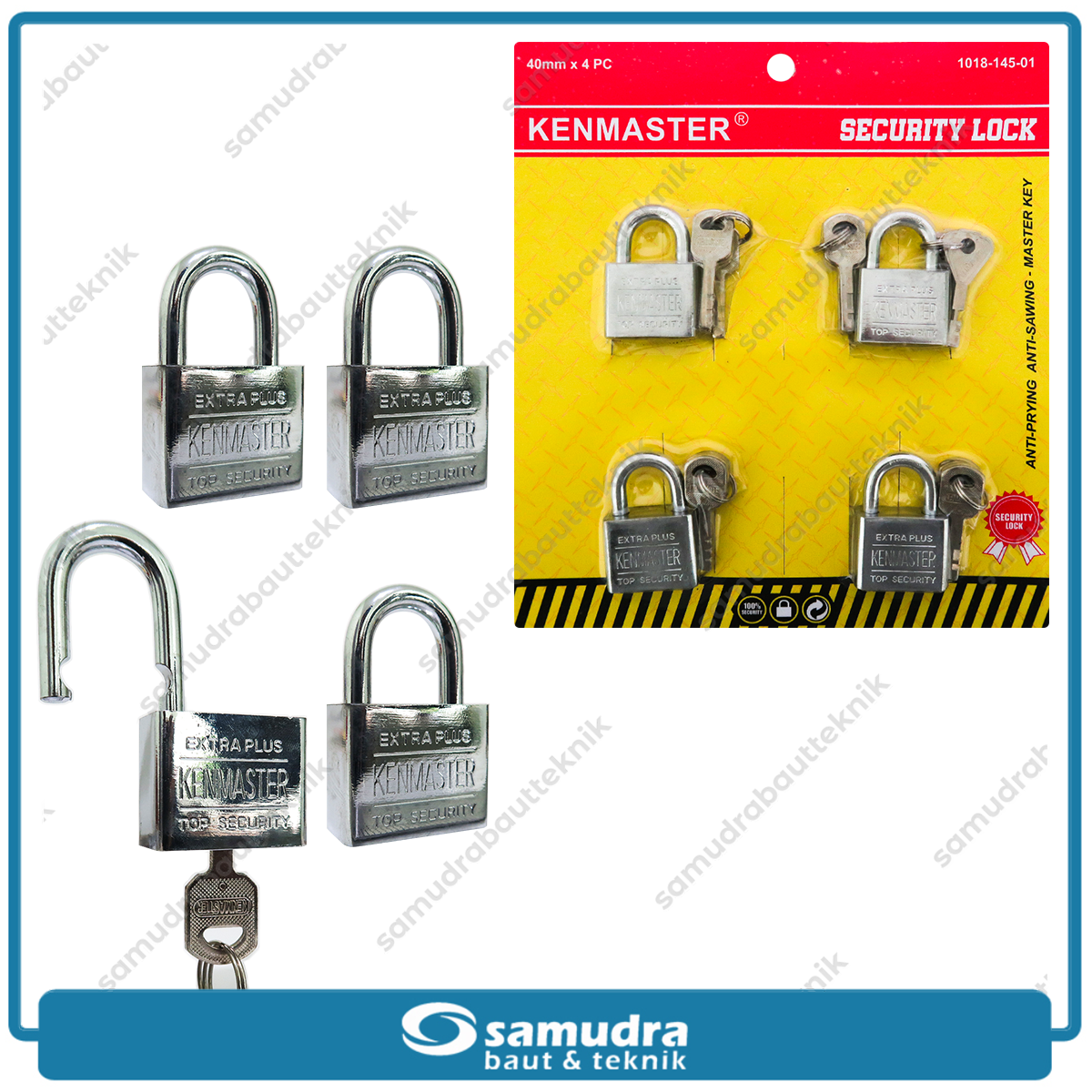 KENMASTER MK404 Gembok 40 mm Short Master Key Set 4 pcs GMBG-030