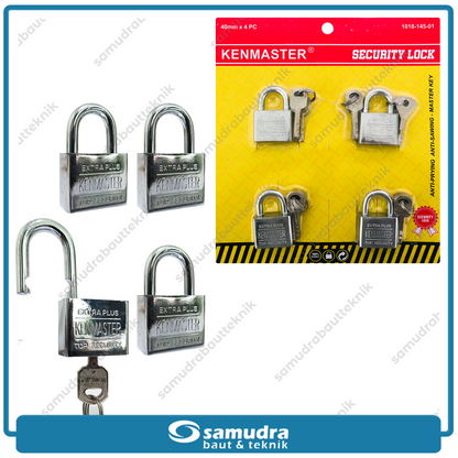 KENMASTER MK404 Gembok 40 mm Short Master Key Set 4 pcs GMBG-030
