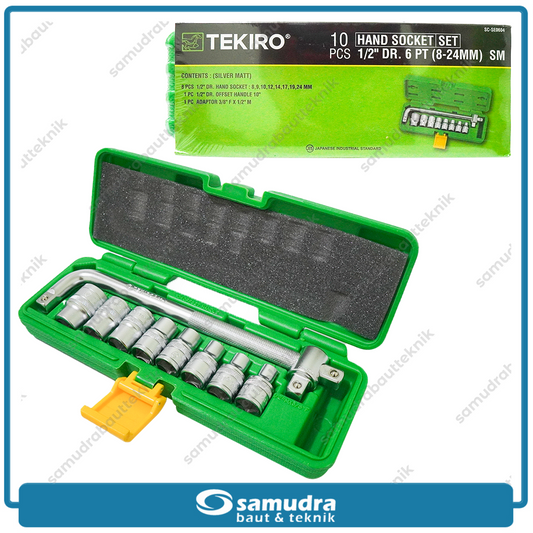 TEKIRO SC-SE0604 Kunci Sok Set 10 pcs 6PT 8-24 mm Box Plastik