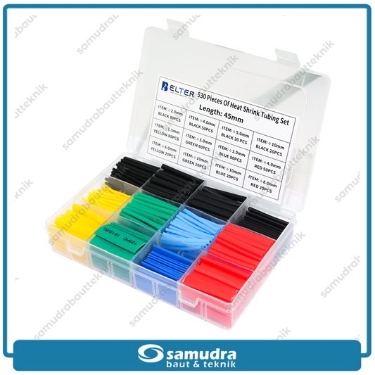 BELTER HS530 Isolasi Bakar Set 530 pcs / Heat Shrink Tubing