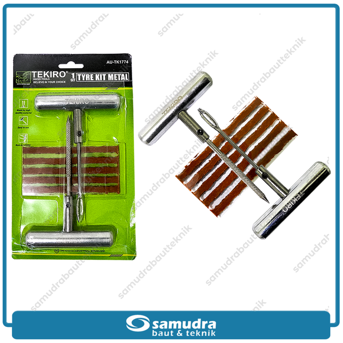 TEKIRO AU-TK1774 Alat Tambal Ban Tubles Set Gagang Besi