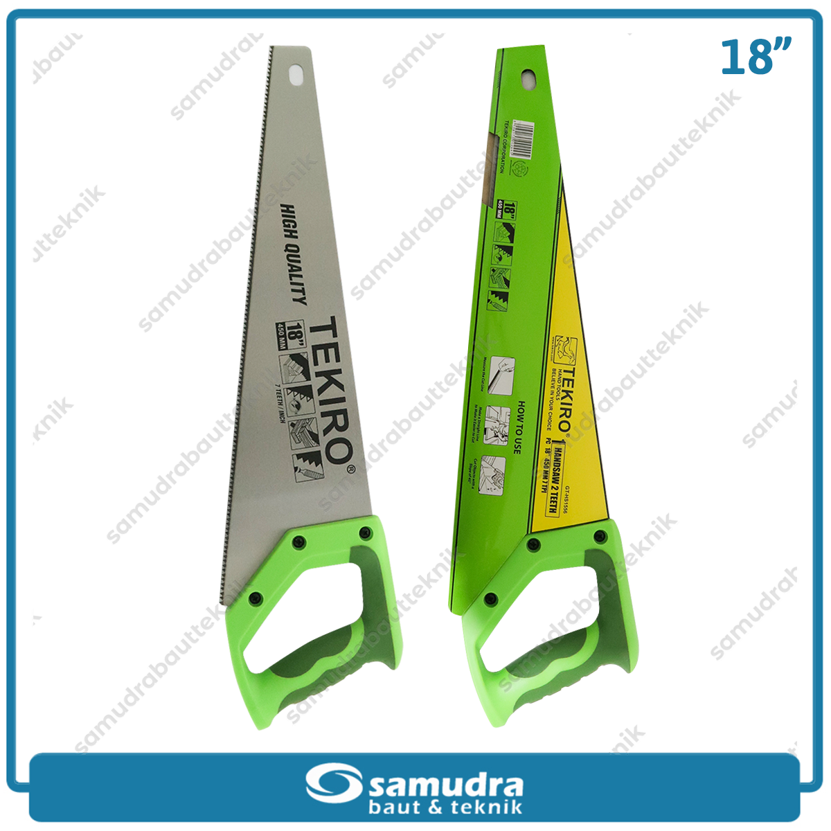 TEKIRO GT-HS1556 Gergaji Tangan Gagang TPR 2 Mata 18"