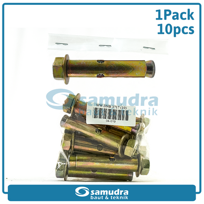 WOWO 3717 10 Pcs Dinabolt 10 X 50 Baut Beton Tembok Dynabolt M10 Skrup