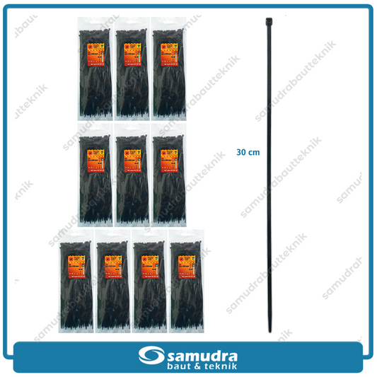 Paket 10 set JP Kabel Ties 3.6 x 300 mm Hitam