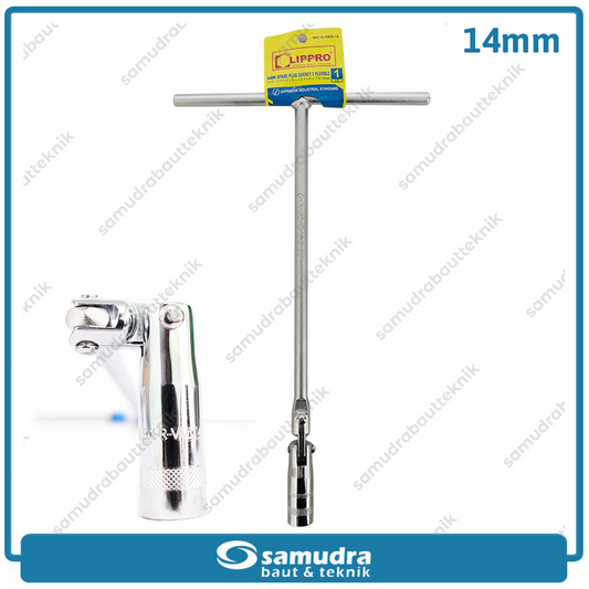LIPPRO 890N-14 Kunci Sok T Busi Fleksibel Chrome 14 mm