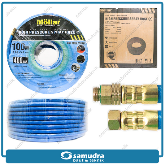 MOLLAR Selang Kompresor Biru 7 Layer 400 bar Panjang 100 meter