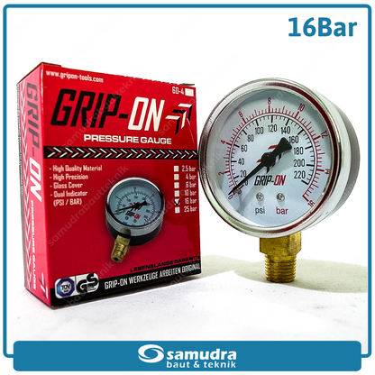 GRIPON 60-416 Alat Ukur Tekanan Angin Lonceng 16 bar
