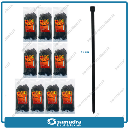 Paket 10 set JP Kabel Ties 3.6 x 150 mm Hitam
