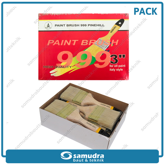 PINEHILL PH-999 1 pak isi 12 pcs Kuas Cat Putih 3"
