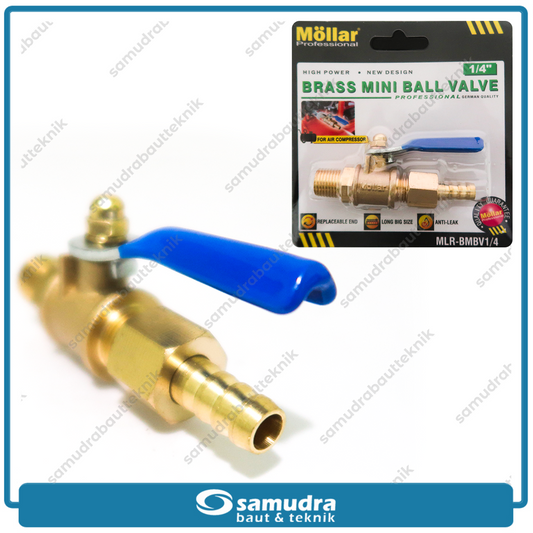 MOLLAR BMBV1/4 Kran Angin 1/4" / Keran Kompresor Kuningan