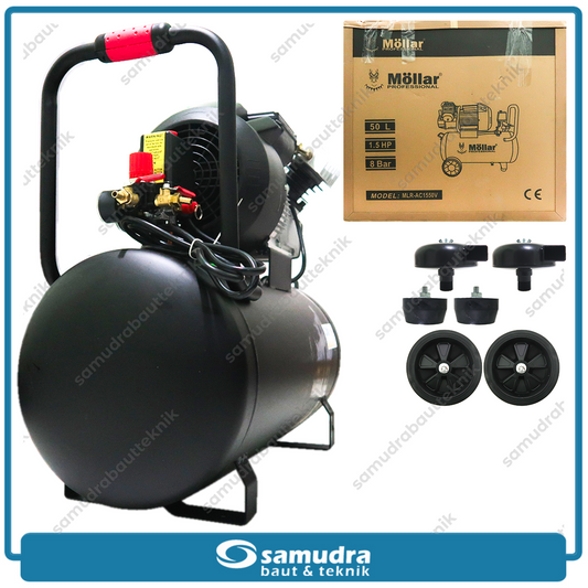 MOLLAR MLR-AC-1550V Mesin Kompresor Listrik 2 HP 50 Liter Black Panther