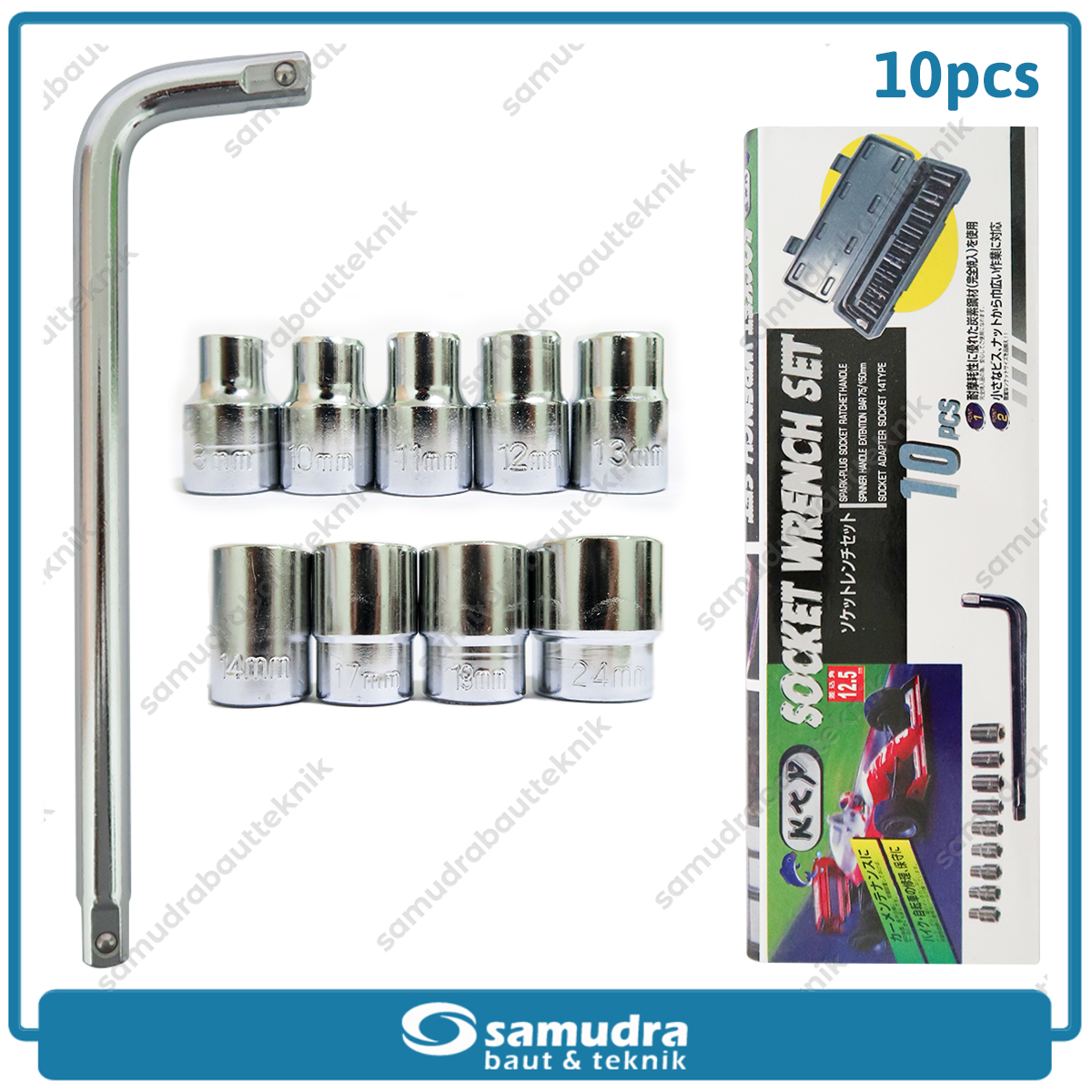 KTP Kunci Sok Set 10 pcs Box Plastik