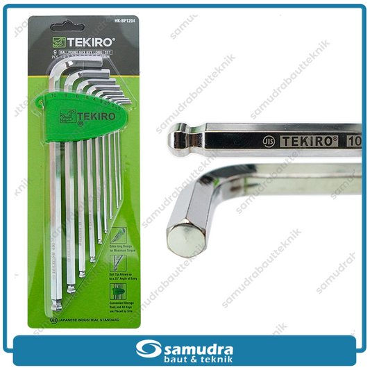 TEKIRO HK-BP1204 Kunci L Set Panjang Ballpoint 9 Pcs 1.5-10 mm
