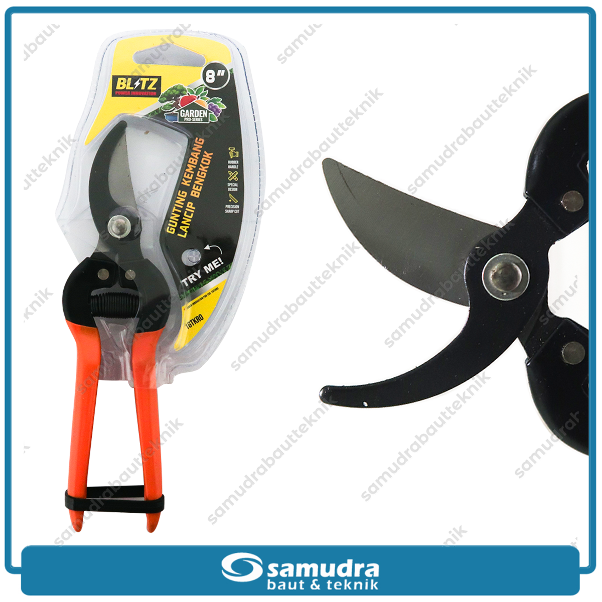 BLITZ 1GTKR0 Gunting Dahan Lancip Kepala Bengkok 8"