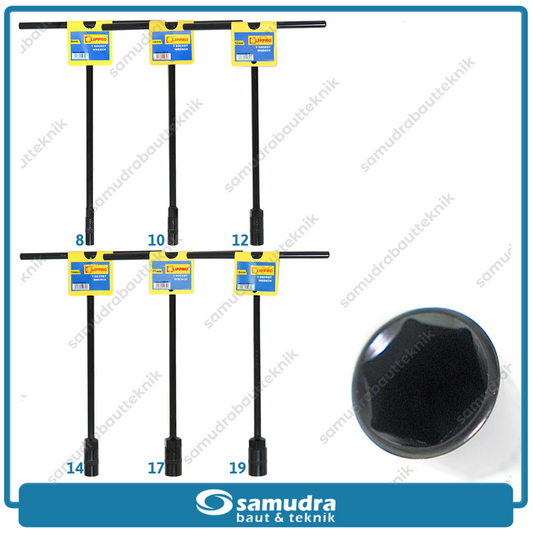 Paket 6 Set LIPPRO Kunci Sok T Hitam 8-19 mm Sock Shock Socket Wrench