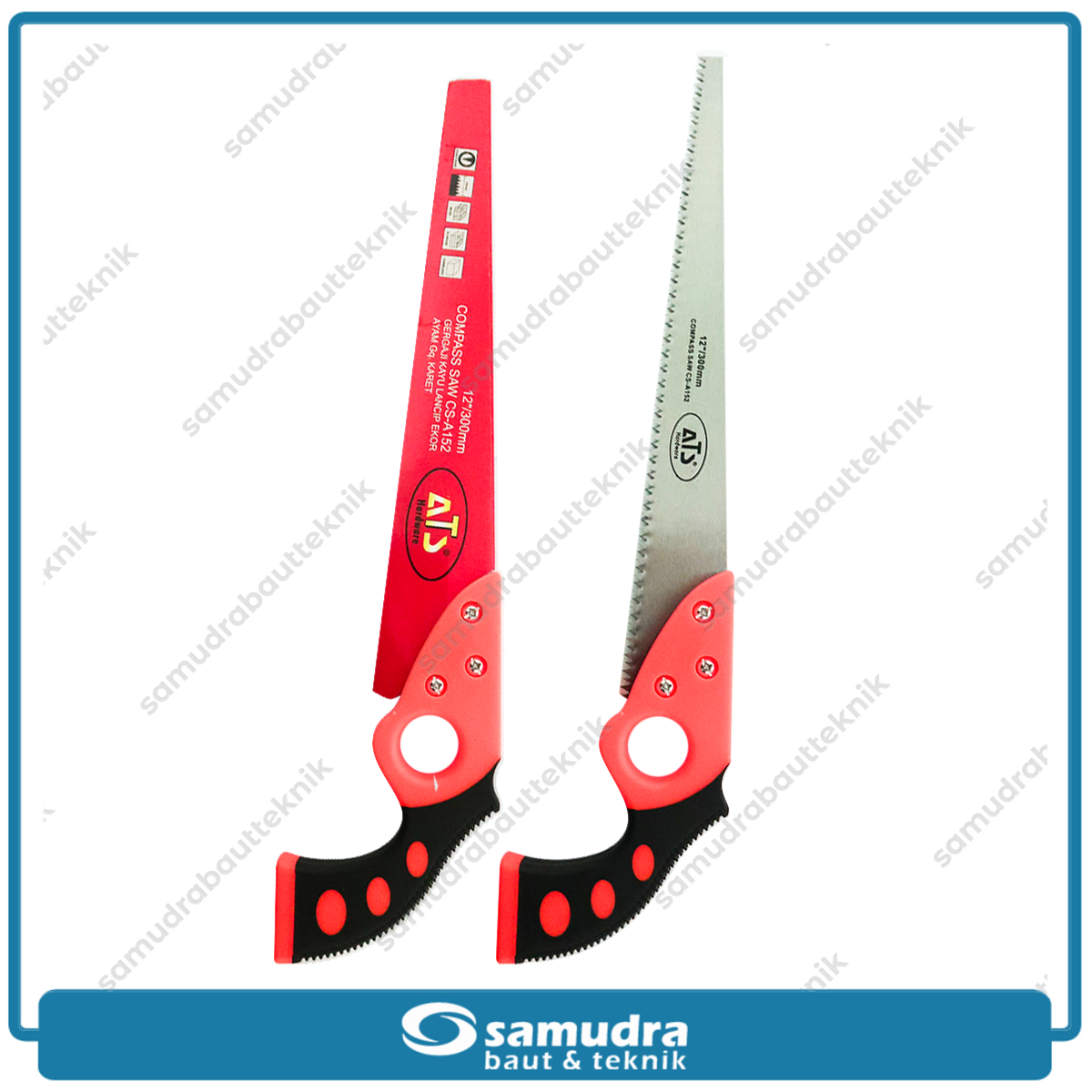 ATS Gergaji Kayu Lancip Gagang Karet 12"